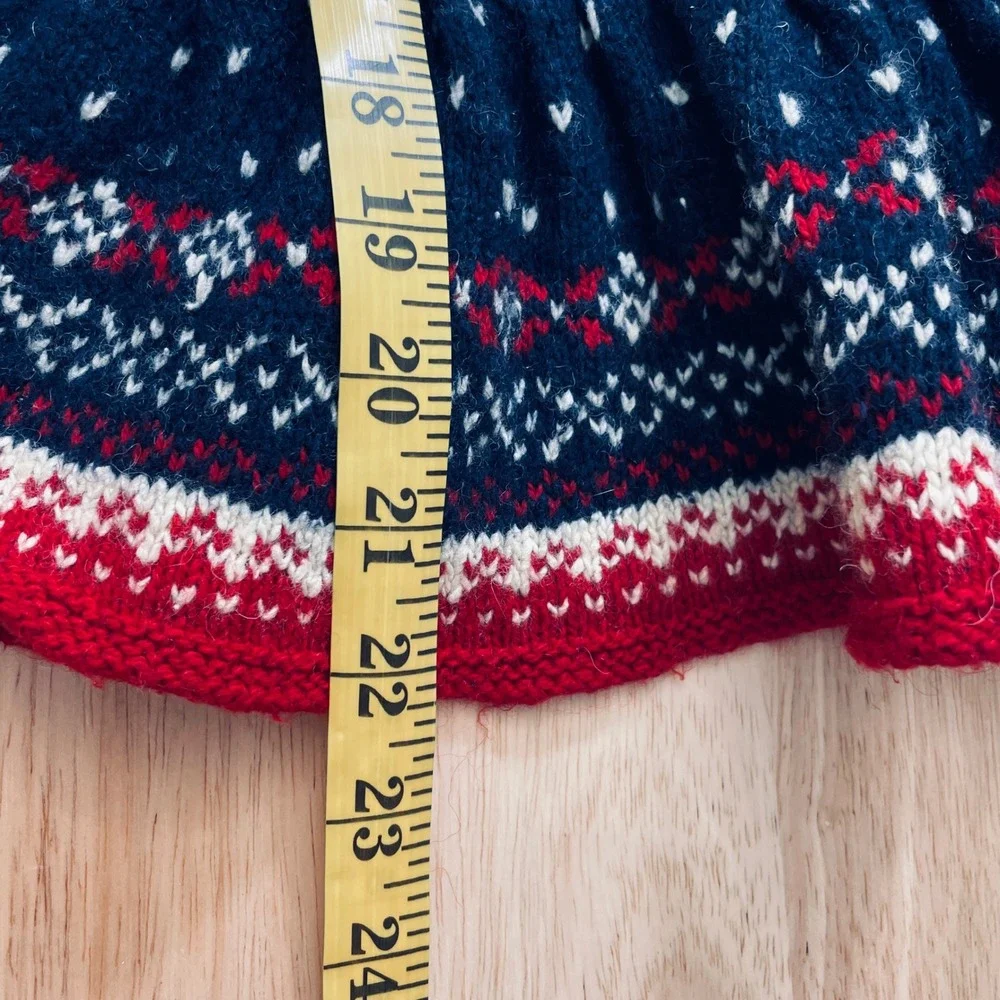 Ralph Lauren Kids American Flag Sweater Dress Cream Navy Red 2T Wool Blend